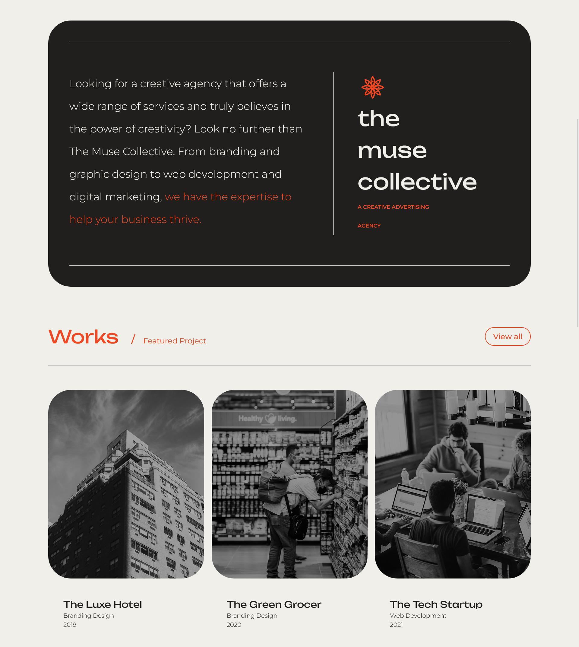 the muse collective webpage one